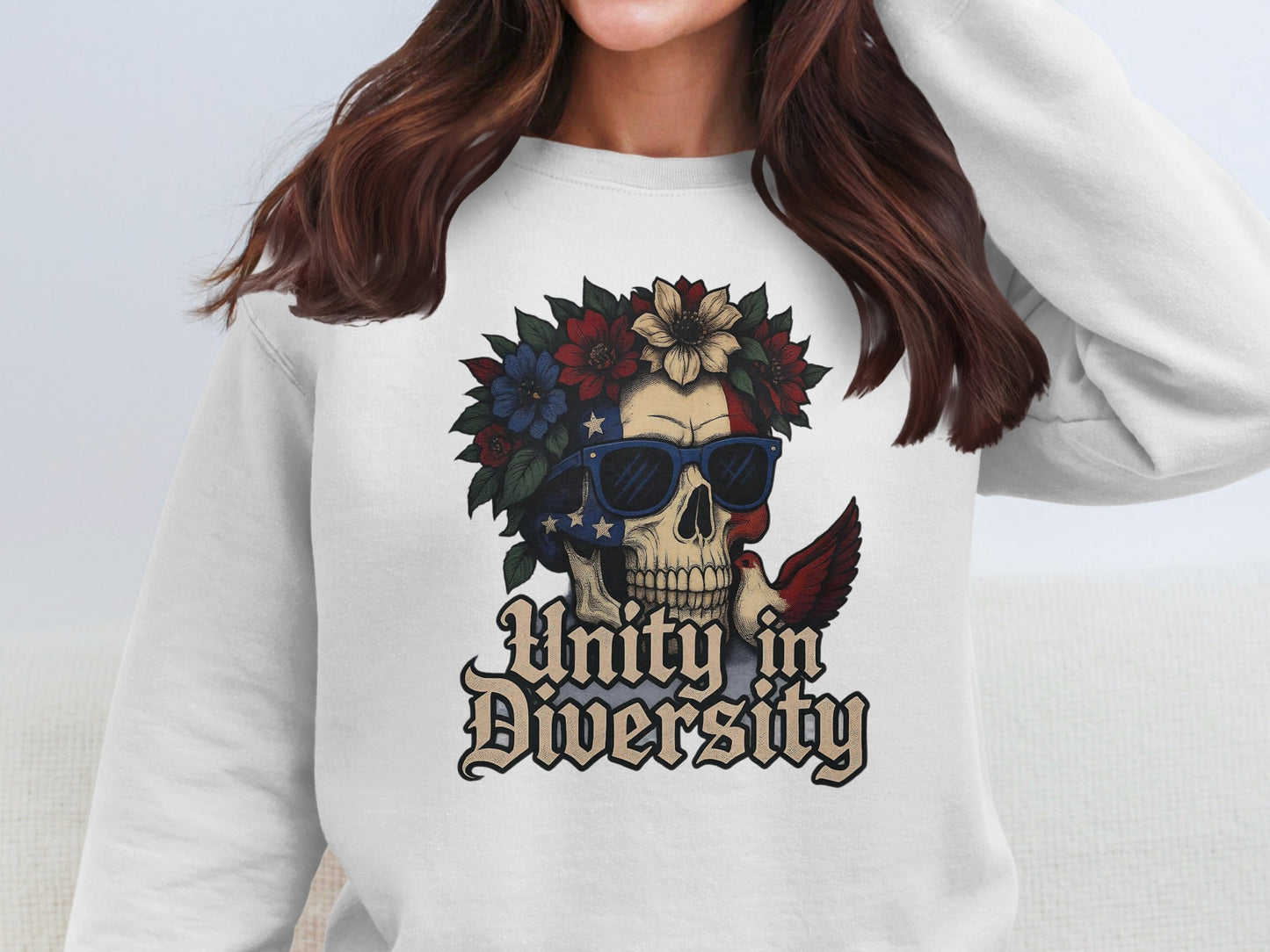 Unity in Diversity Skull Graphic Sweatshirt product