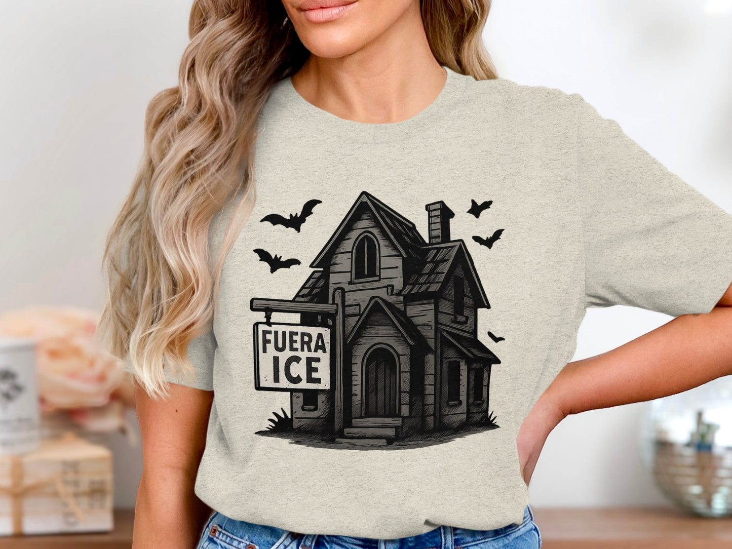Haunted House Bats Graphic Tee Shirt product type