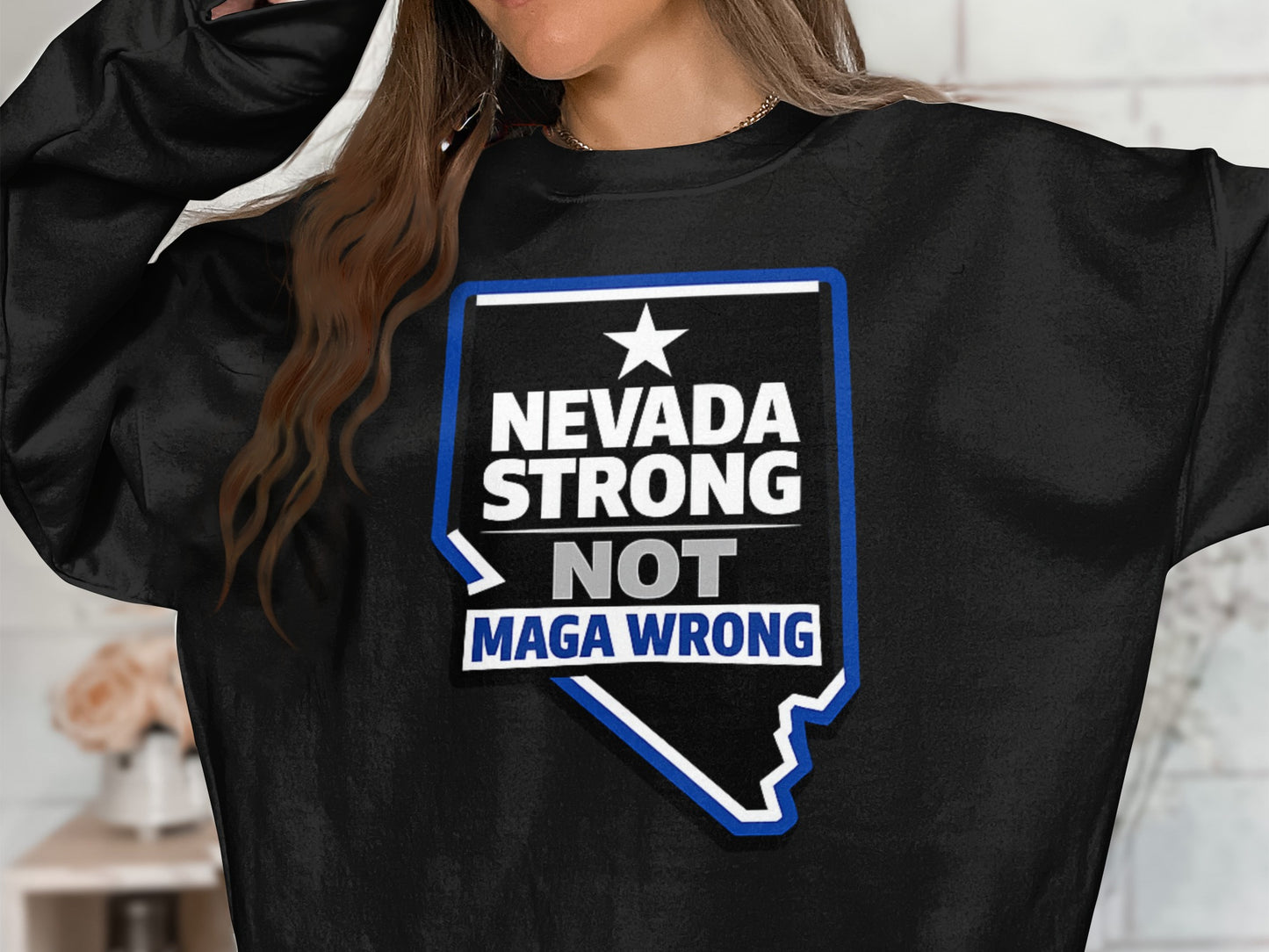 Nevada Strong Not MAGA Wrong graphic top