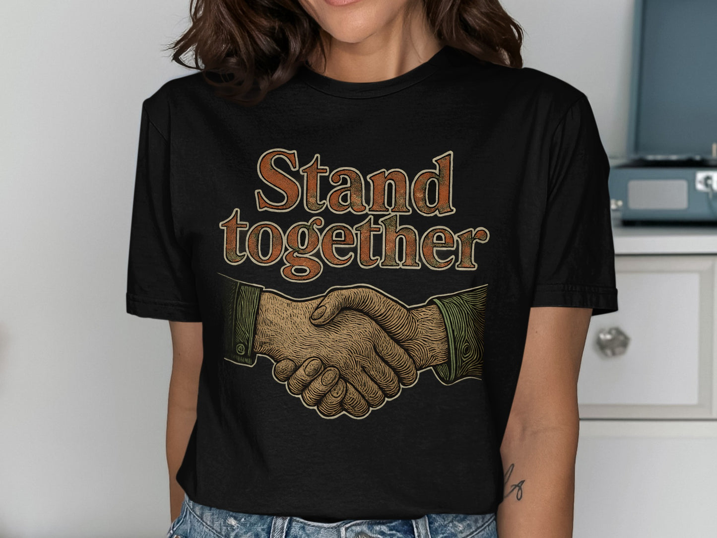 Stand Together Handshake Graphic T-Shirt product