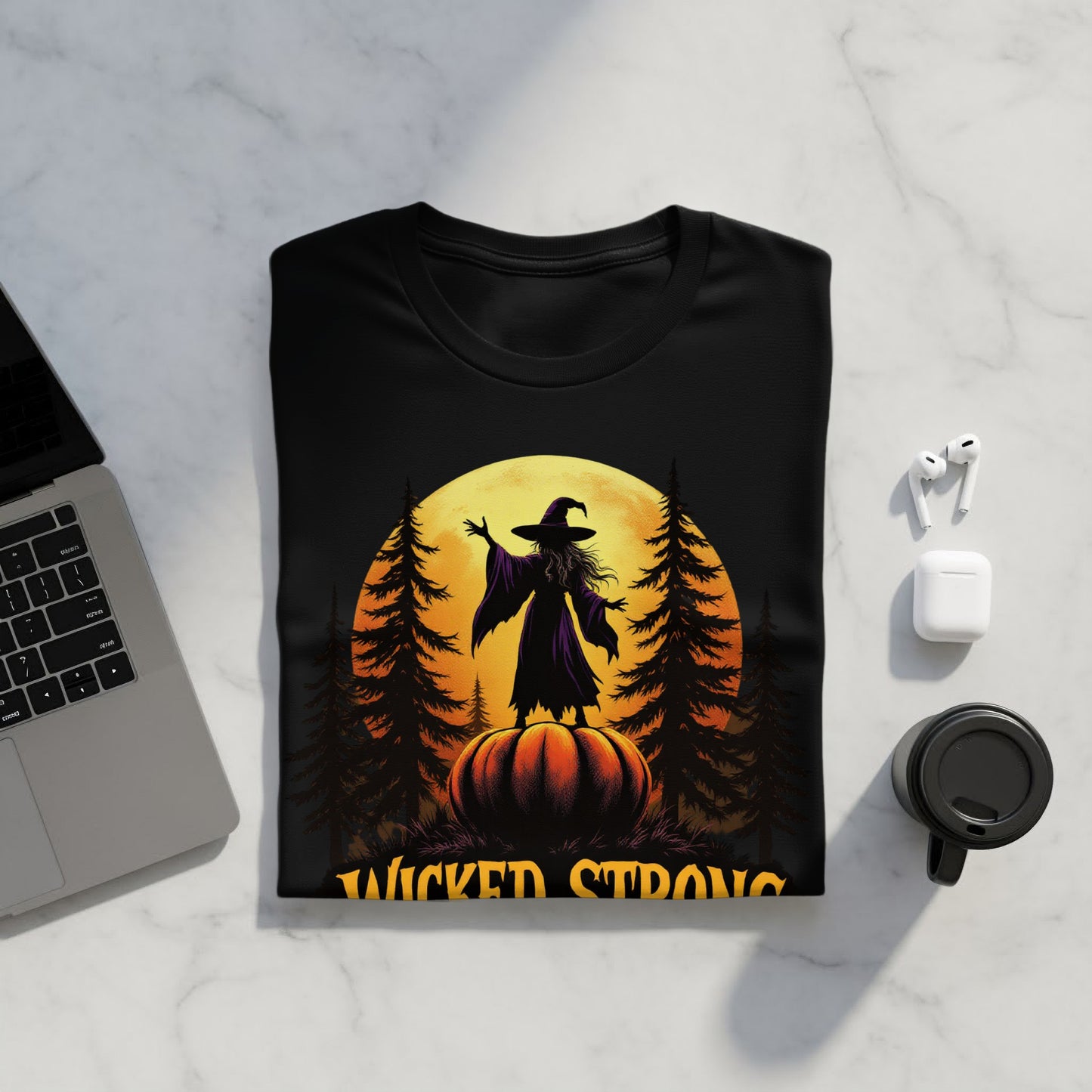 Wicked Strong Halloween Witch Graphic T-shirt Product