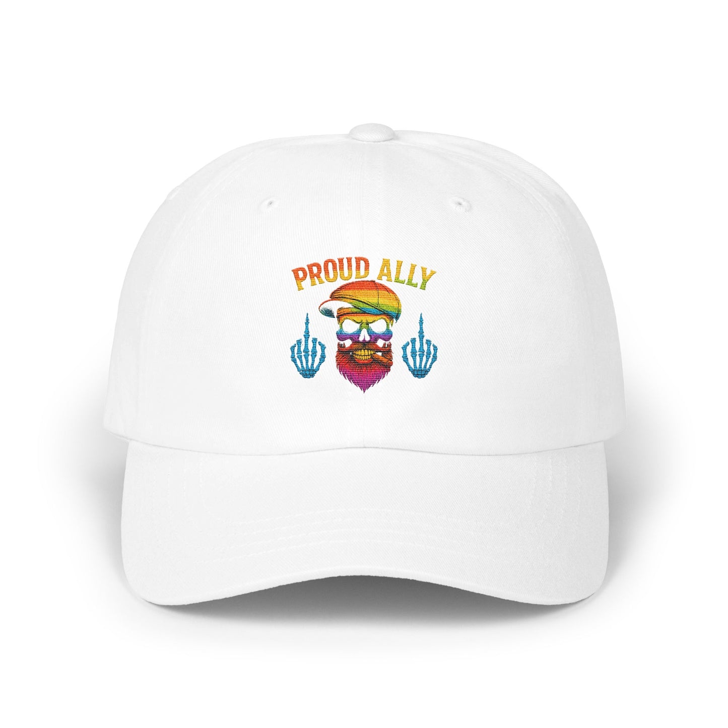 Proud Ally Skull with Rainbow Design Hat product
