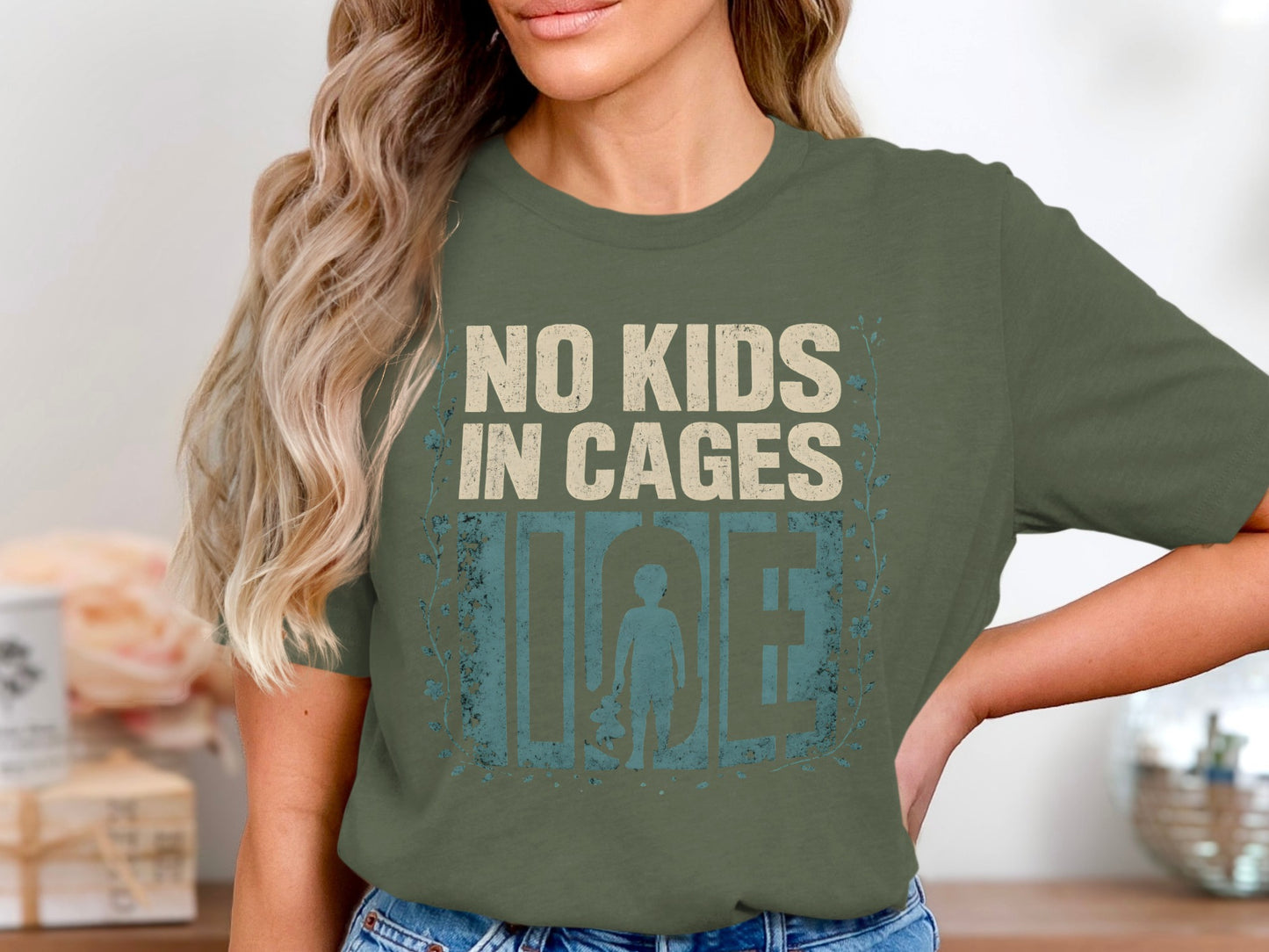 No Kids in Cages Message Graphic T-Shirt product type