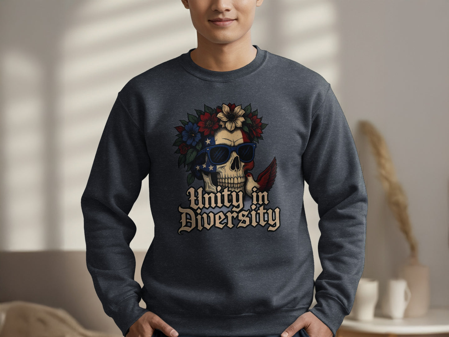 Unity in Diversity Skull Graphic Sweatshirt Product