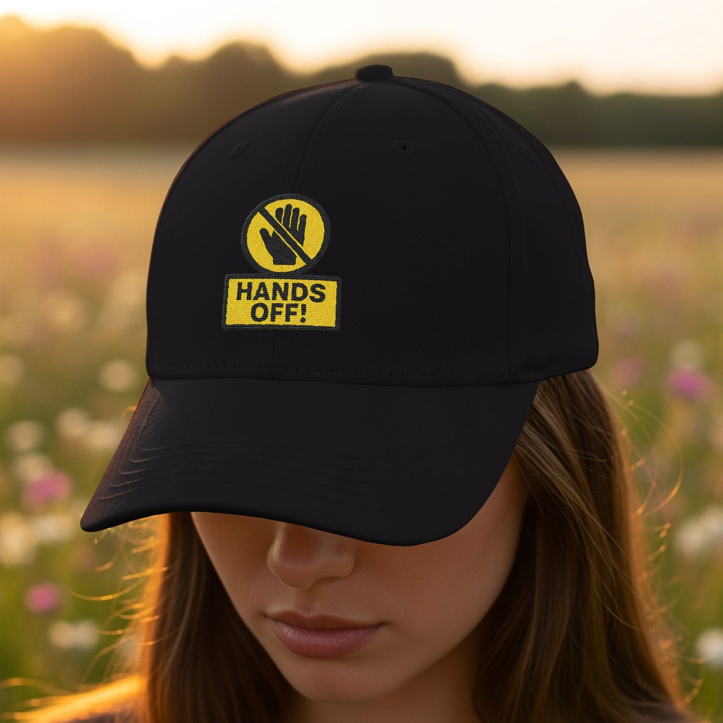 Stylish Hands Off Embroidered Baseball Cap product