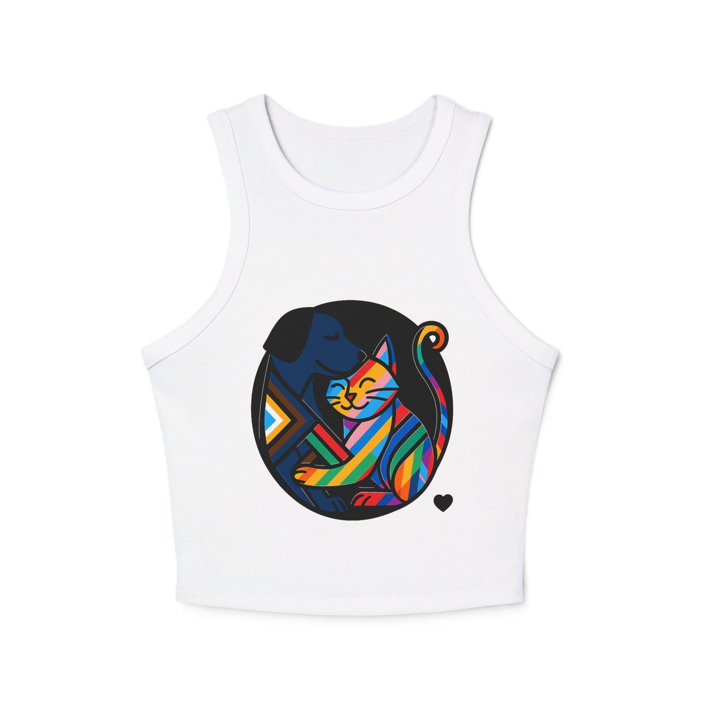 Pride tank top Colorful Animal Love Women's Racer Tank Top - Cute Cat and Dog Design