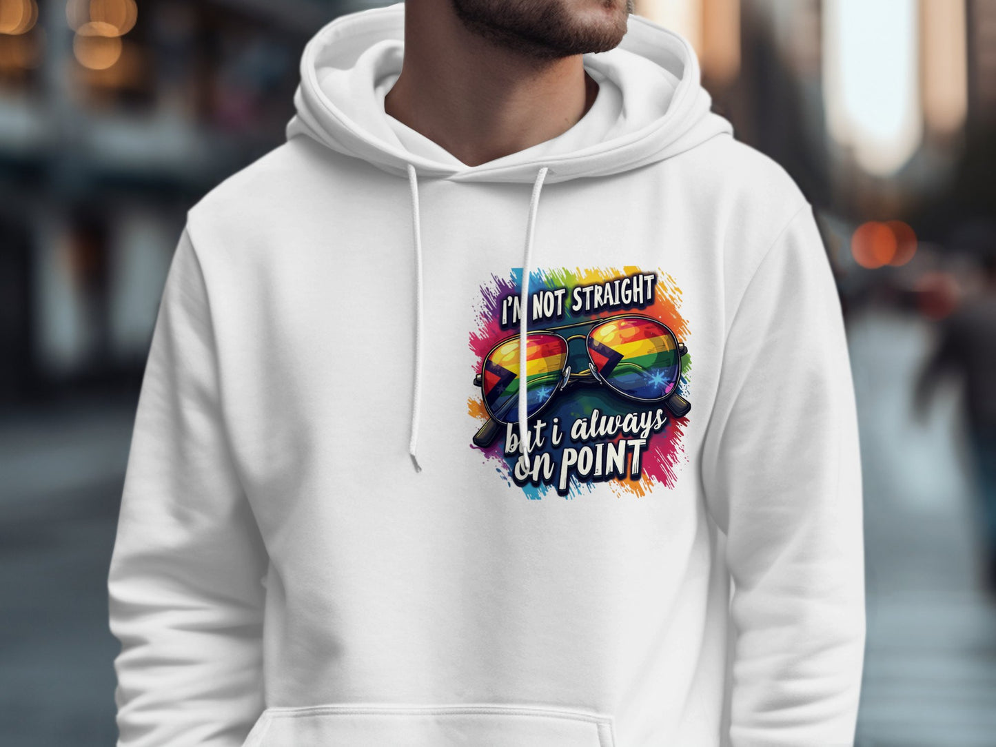 Colorful I'm Not Straight But Always On Point Hoodie Product