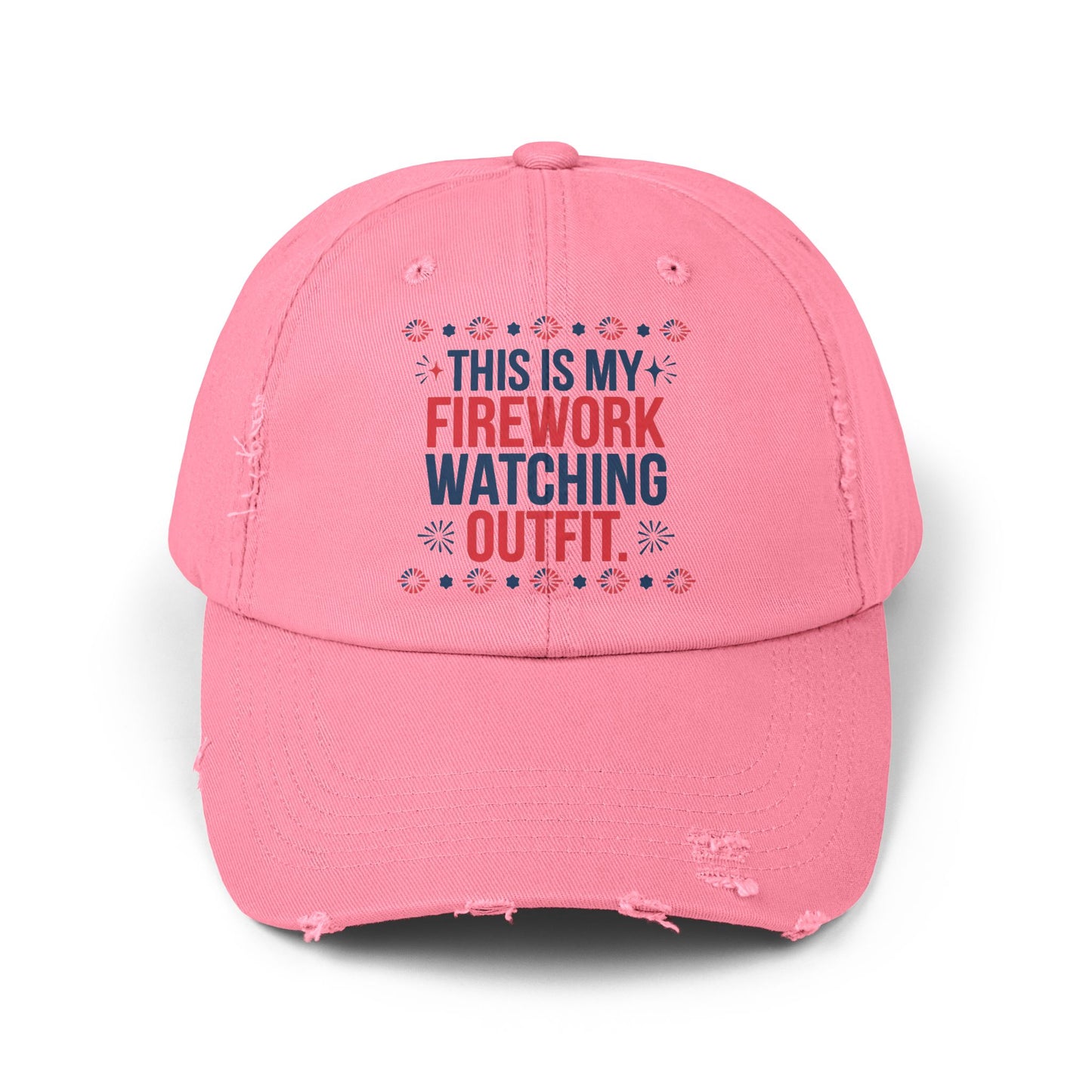 Firework Watching Cap - Unisex Distressed Hat for Celebrations
