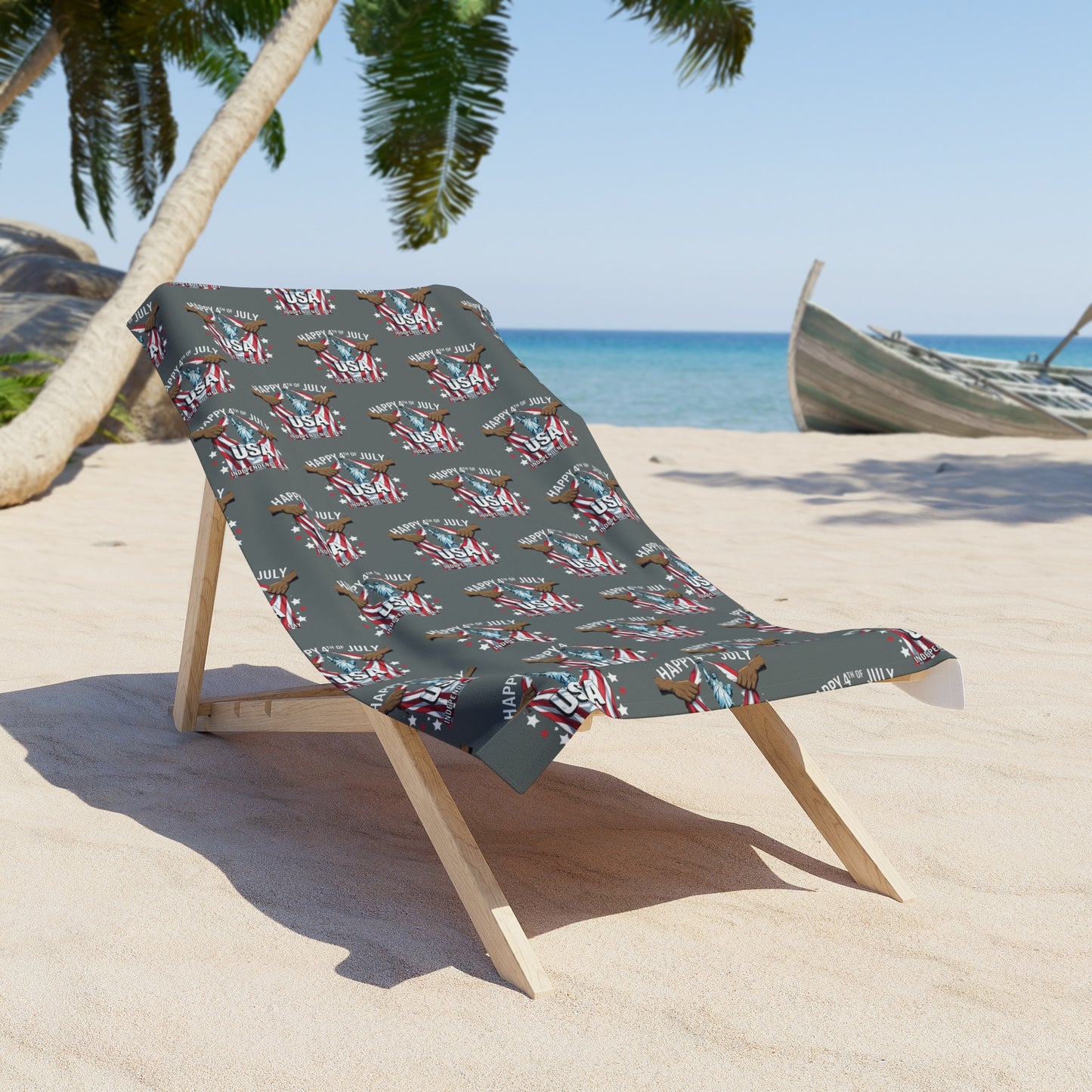 4th july Patriotic Beach Towel - Celebrate 4th of July, USA Spirit, Summer Vibes, Beach Essentials, Pool Day, Independence Day Decor