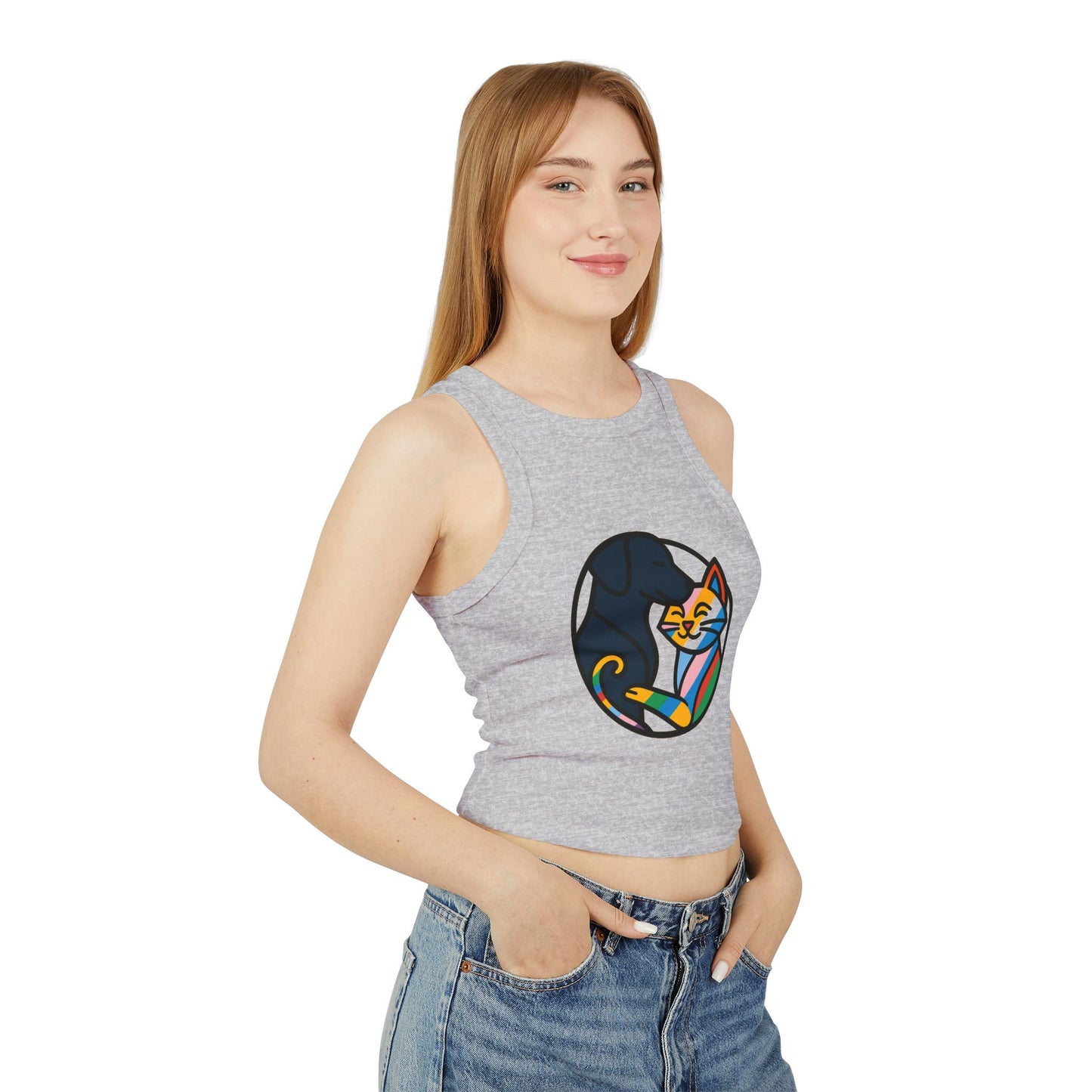 Pride tank top Cozy Cat and Dog Love Racer Tank Top for Pet Lovers