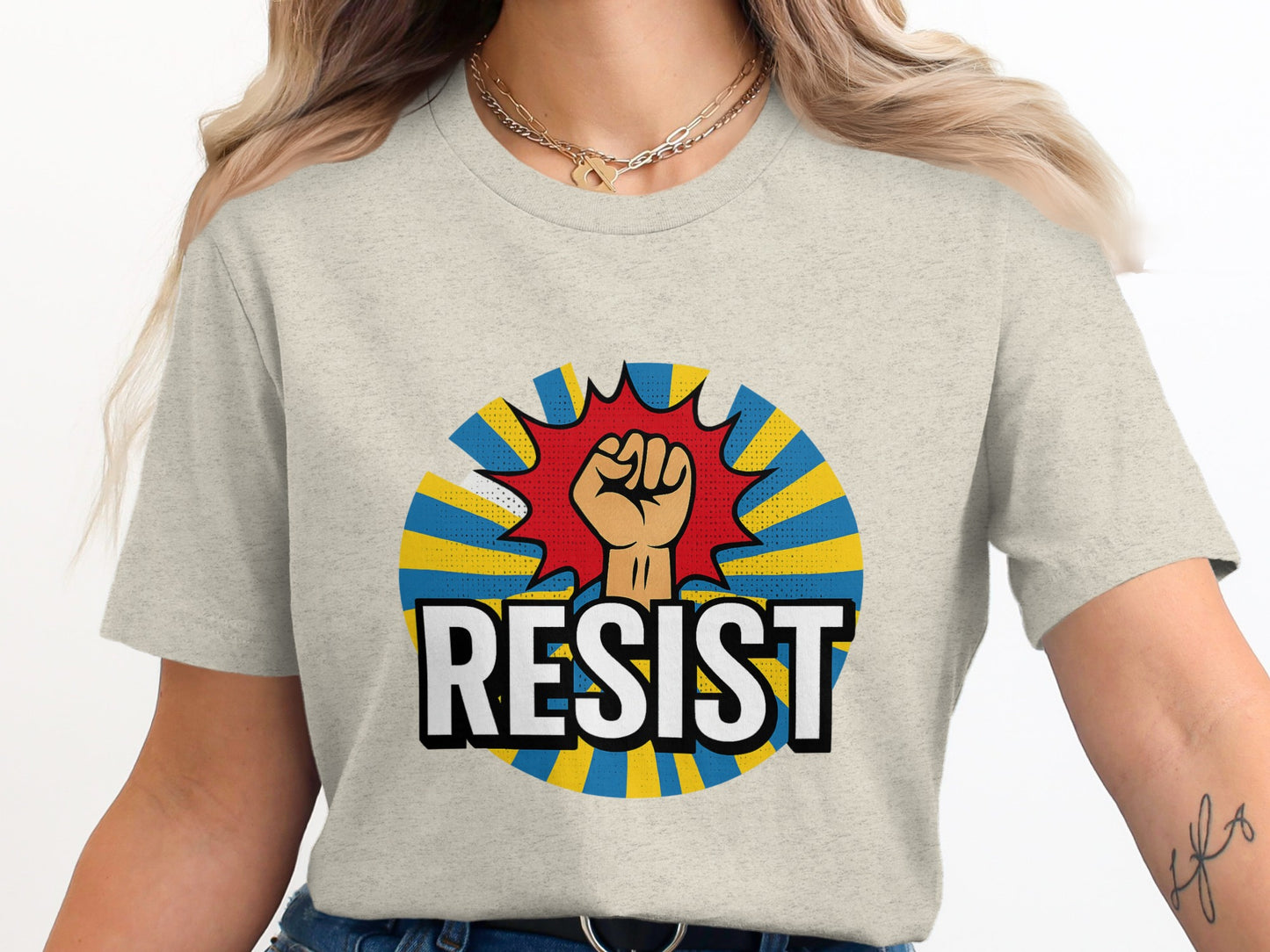 Empowering Raise Fist Resist Design T-shirt product