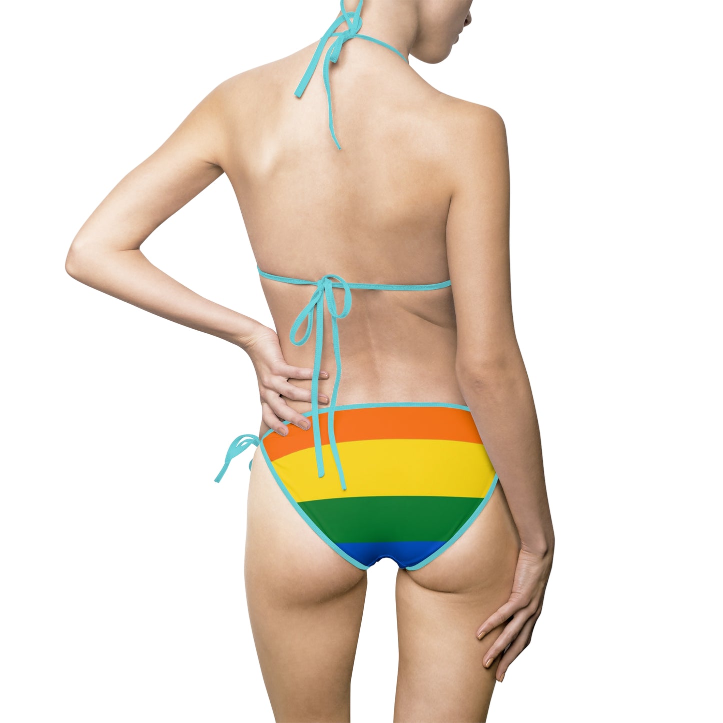 Pride-themed Women's Bikini Swimsuit, Colorful Pool Party Swimwear, LGBTQ+ Swim Suit, Summer Beach Attire, Vibrant Flirty Swimwear