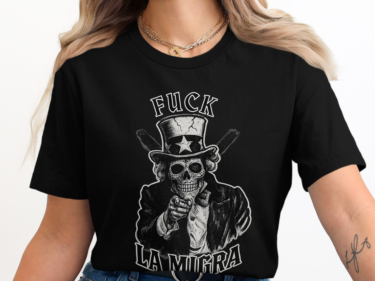 Edgy Skeleton Graphic Tee with Bold Statement product