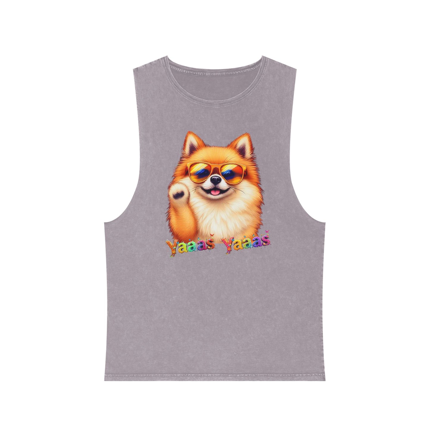 Yaaas Yaaas Unisex Stonewash Tank Top - Trendy Dog Lover Apparel