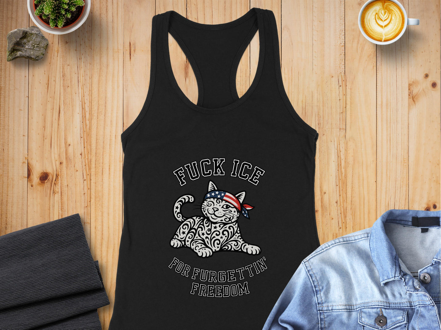 Funny Cat Freedom Design Women's Tank Top product