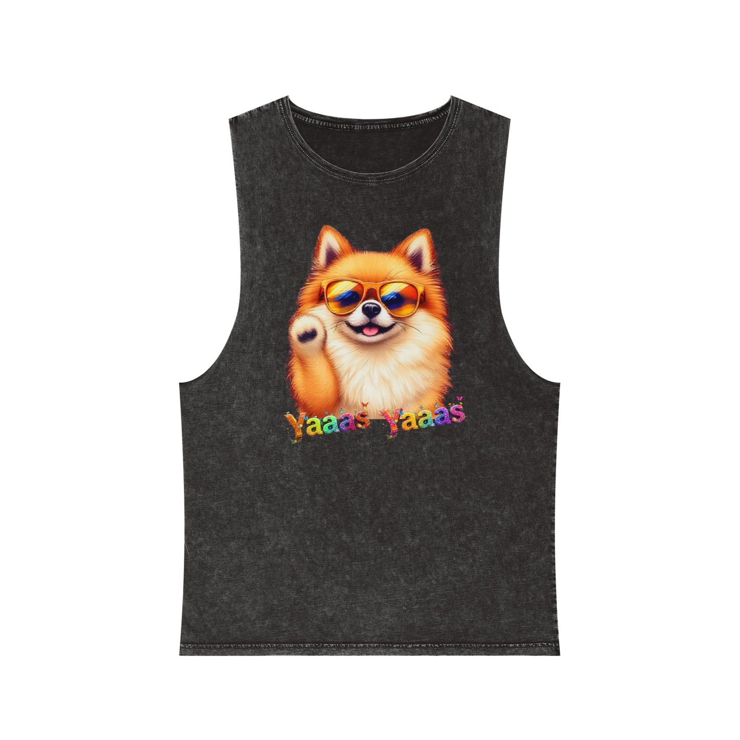 Yaaas Yaaas Unisex Stonewash Tank Top - Trendy Dog Lover Apparel