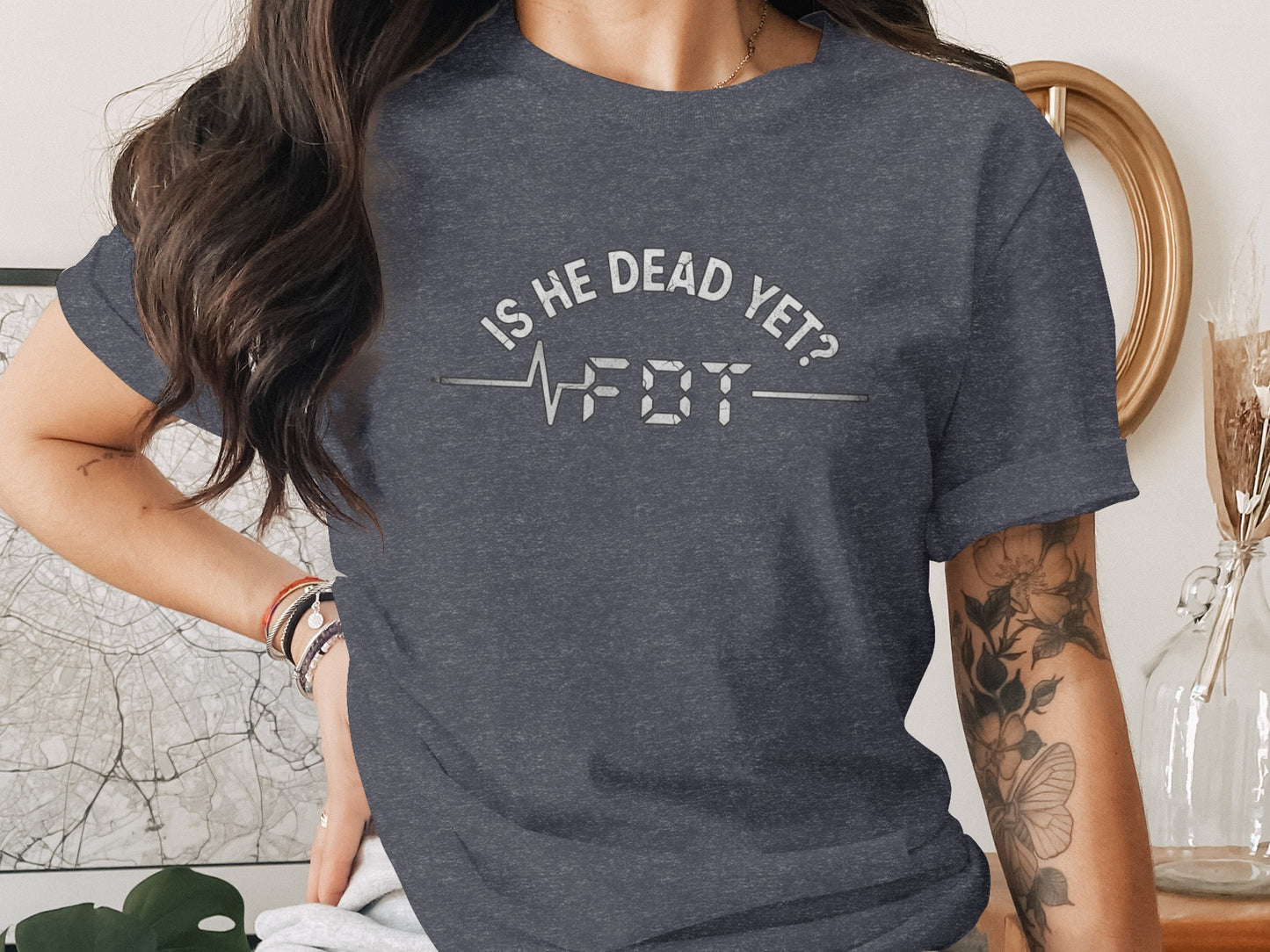 Is He Dead Yet ECG Print Casual T-Shirt product
