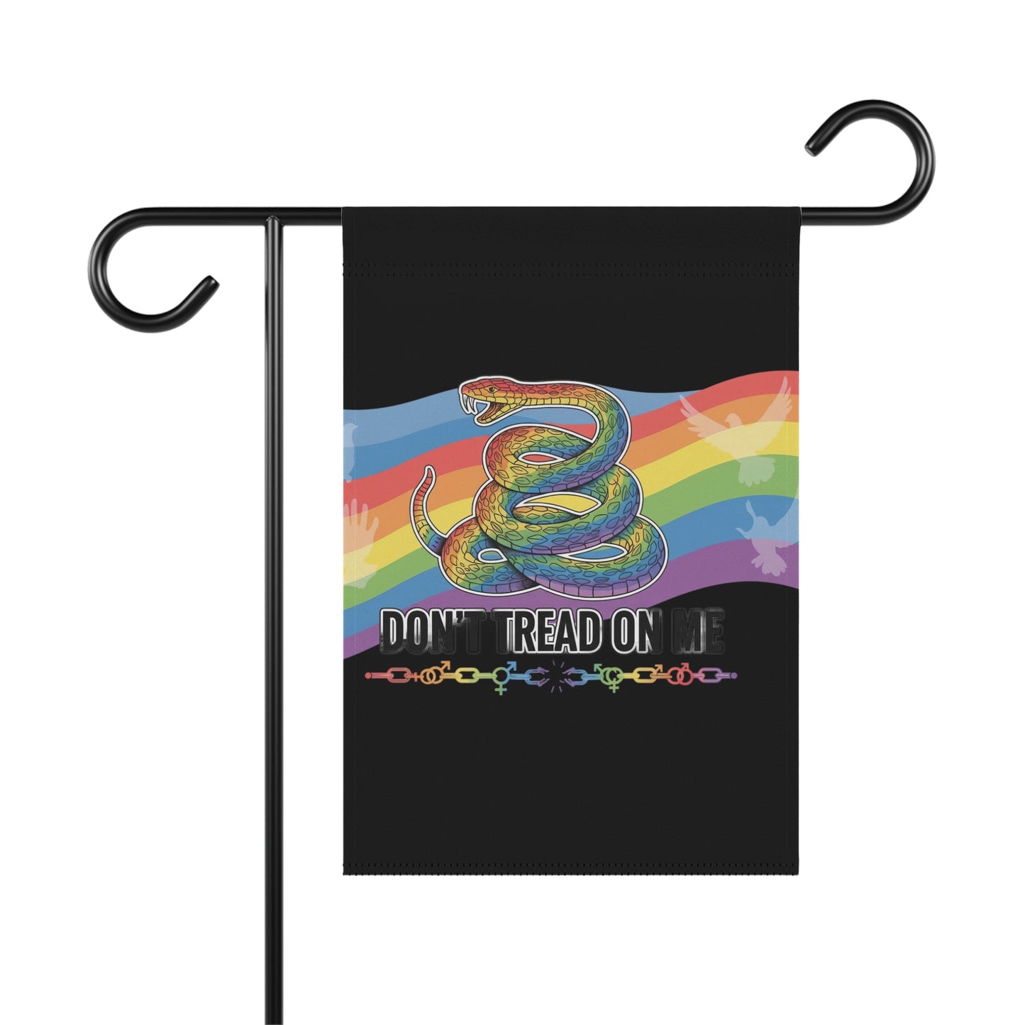 Rainbow Snake Don't Tread On Me Garden Flag product type