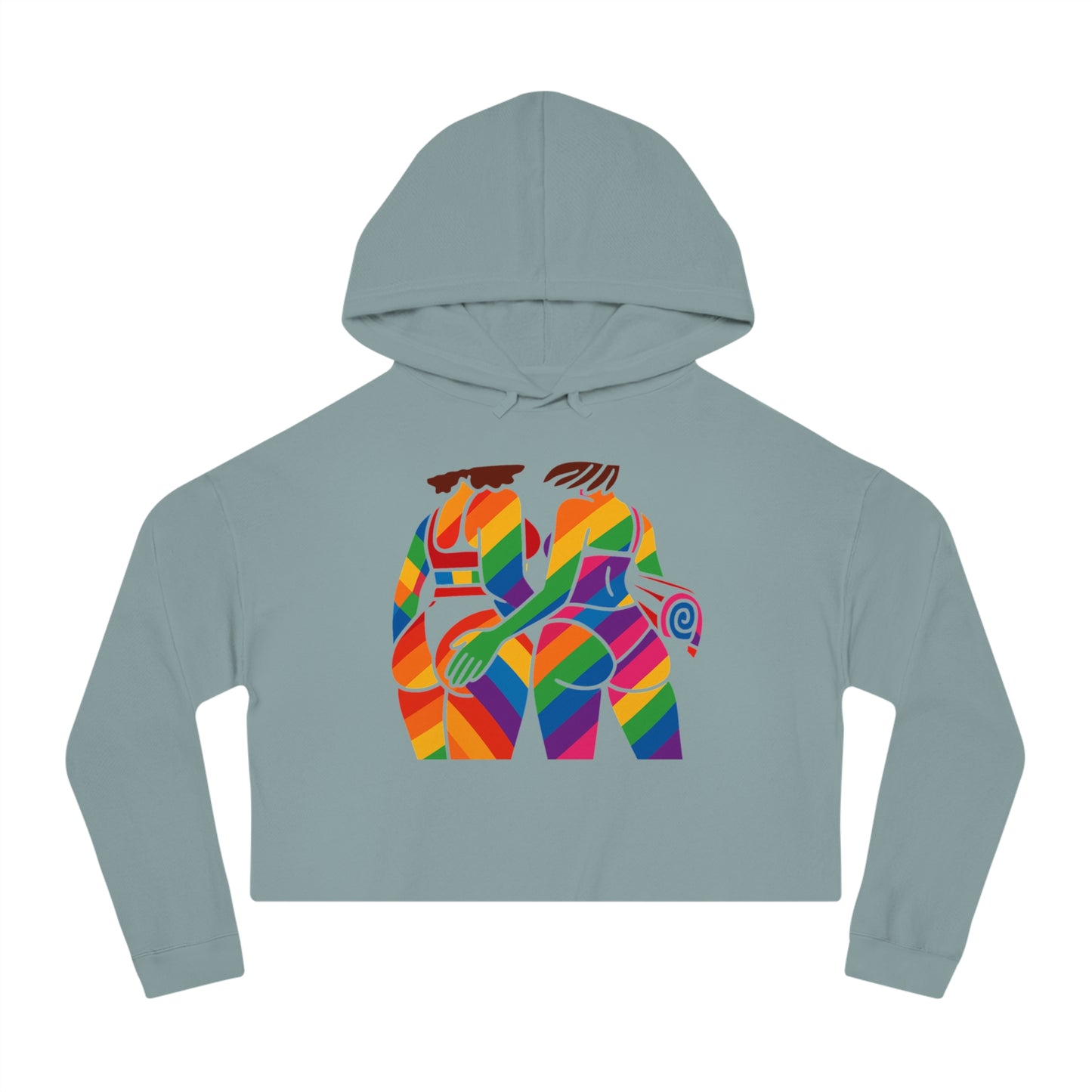 Pride Crop Top Colorful Women’s Cropped Hooded Sweatshirt - Embrace Diversity Design