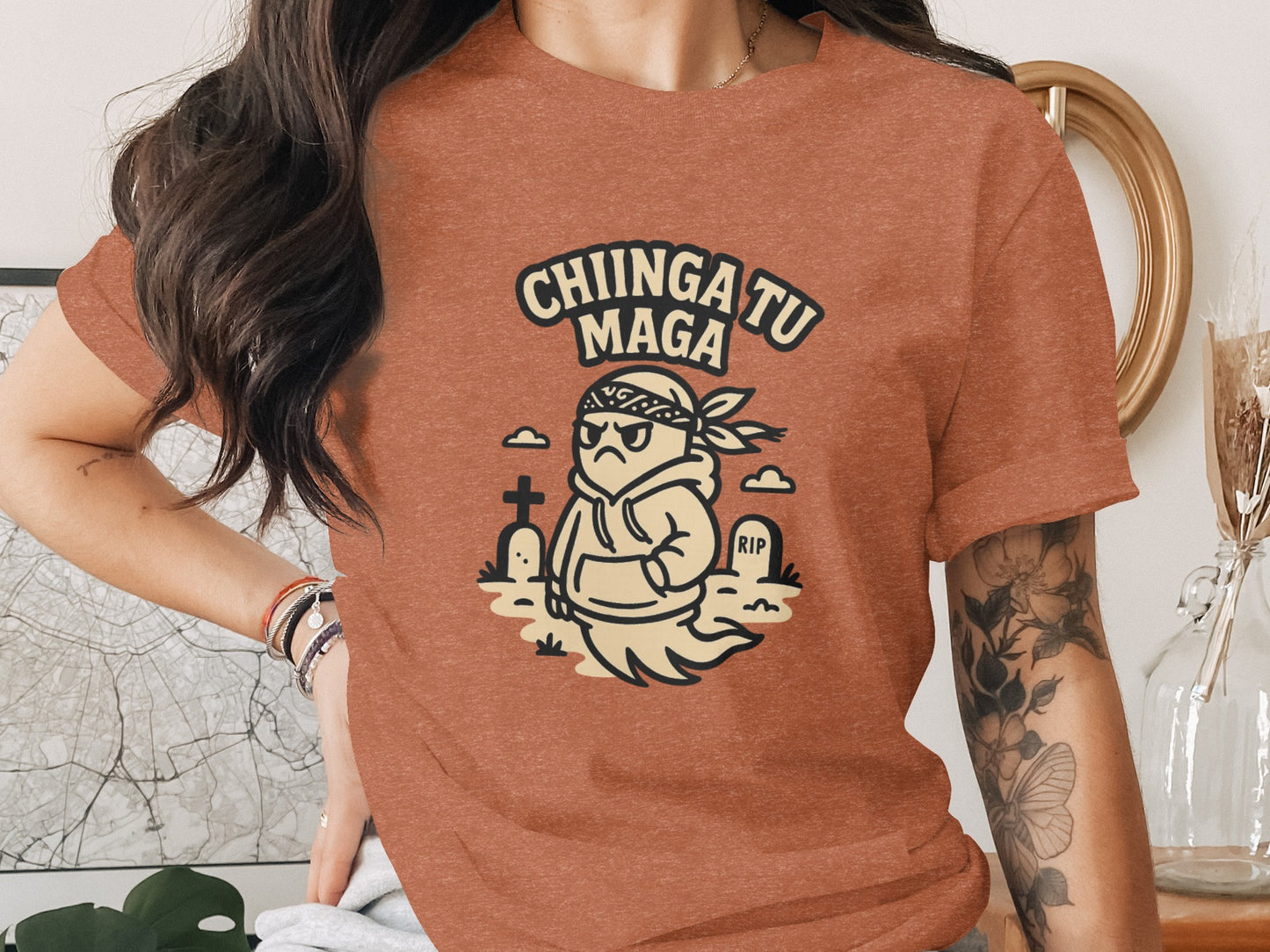 Cheeky Cartoon Ghost Print Short Sleeve Shirt product