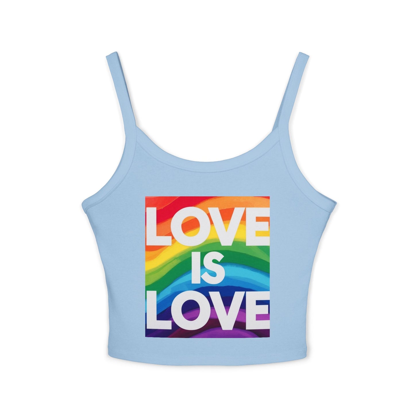 Pride tank top Rainbow Love Is Love Spaghetti Strap Tank Top