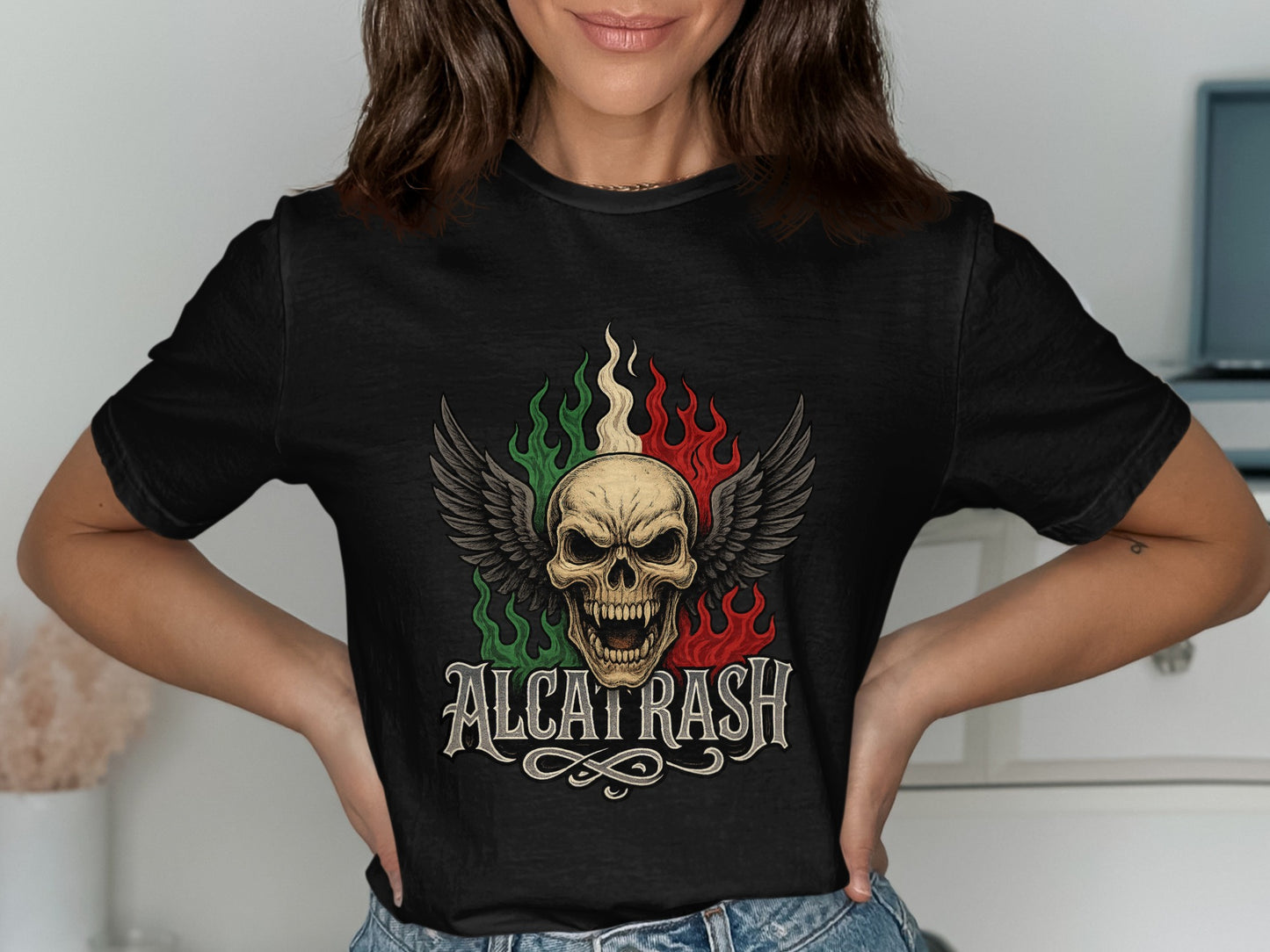 Alcatrash Skull with Wings Graphic Tee product