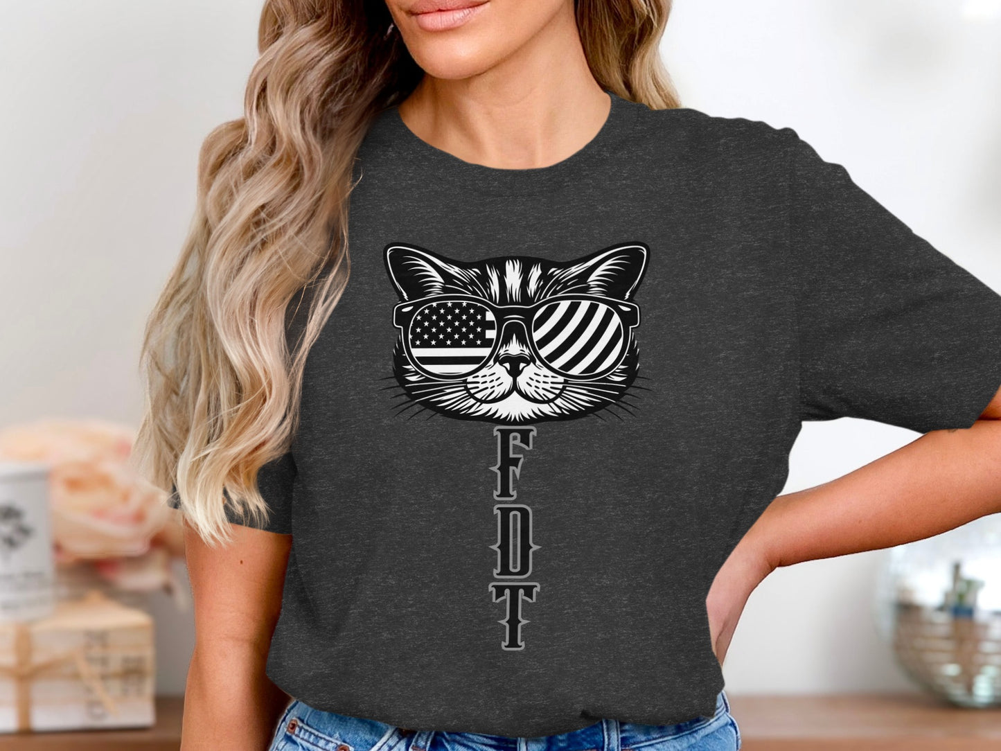 Stylish Cat with Sunglasses Graphic T-Shirt product type