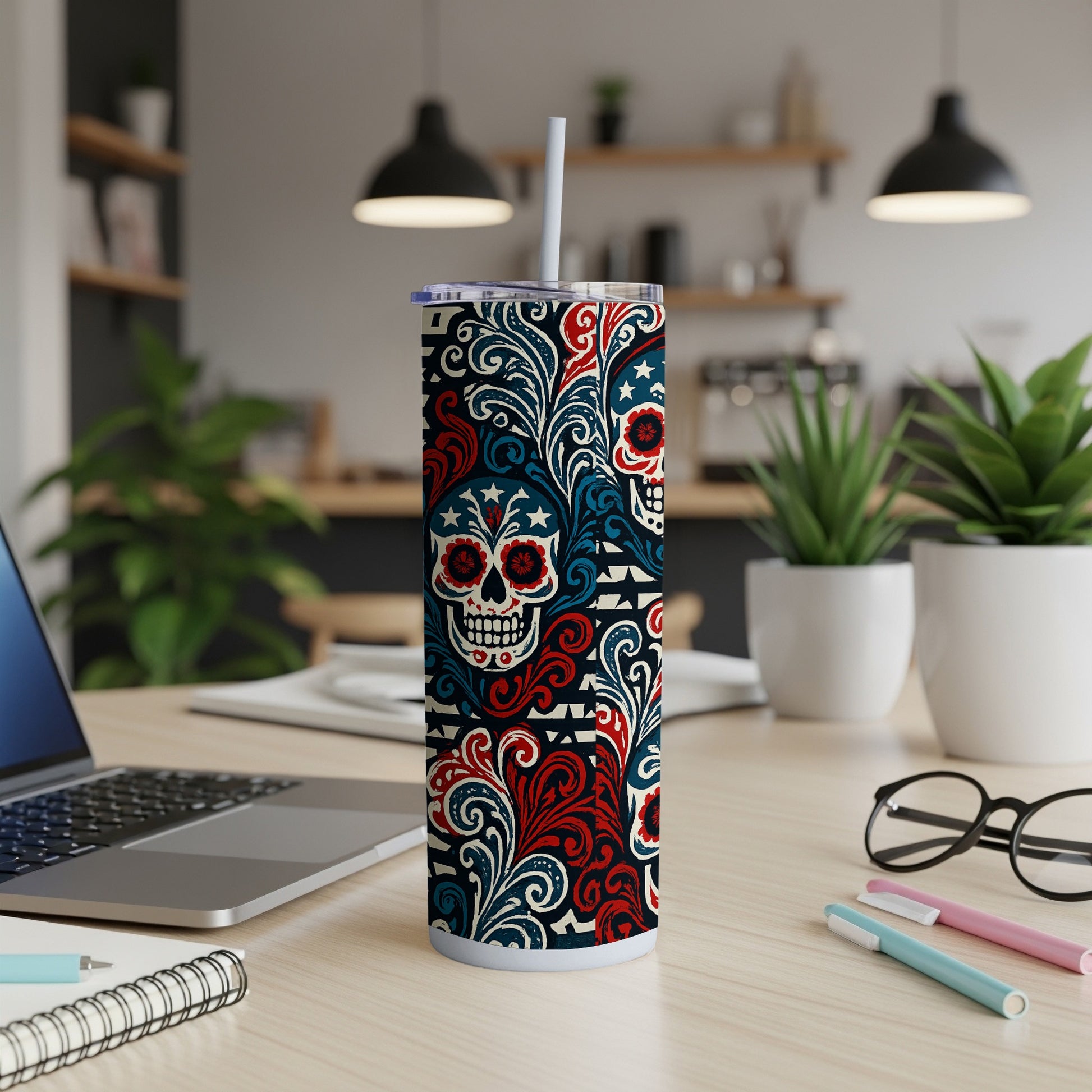 Vibrant Skull Pattern Insulated Tumbler product