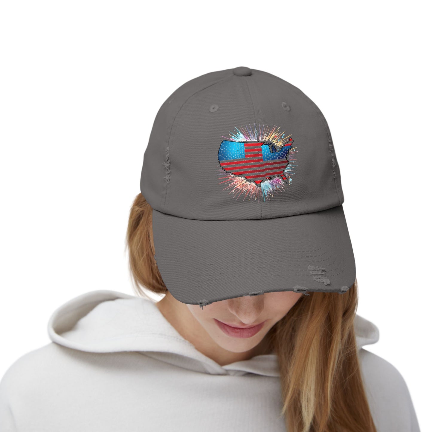Unisex Distressed Cap with Texas Flag Design - Perfect for Festivals and Casual Outings