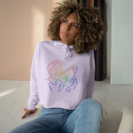 Rainbow Dog Love Crop Hoodie - Perfect Gift for Pet Lovers