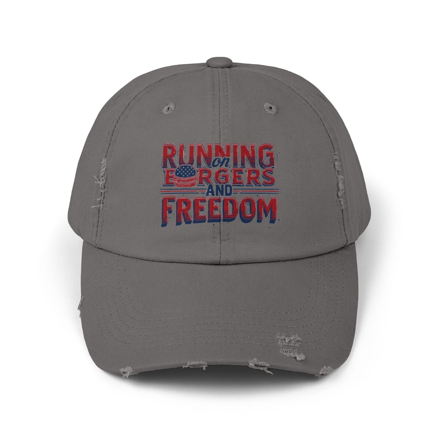 Unisex Distressed Cap - Running for Freedom Vintage Style Hat