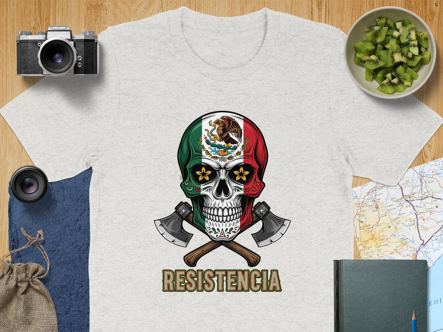 Mexican Skull with Axes Graphic Tee Shirt product
