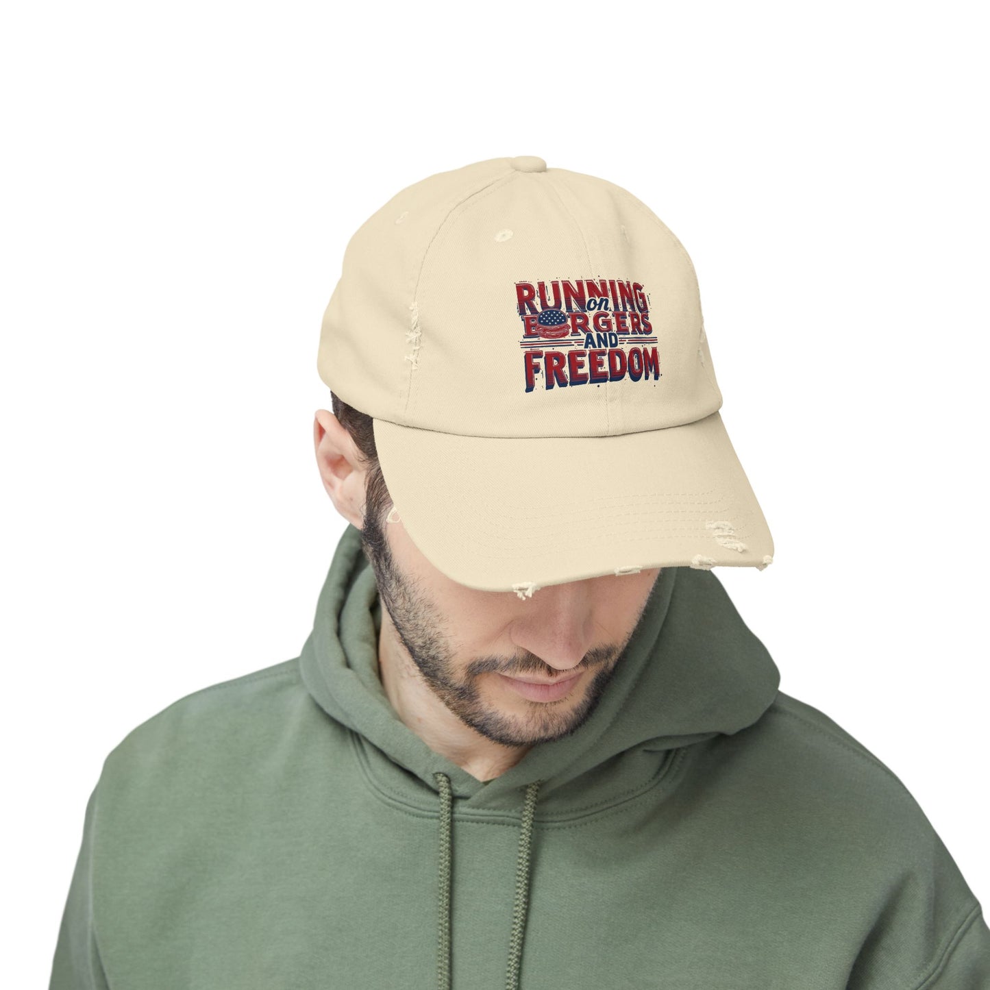 Unisex Distressed Cap - Running for Freedom Vintage Style Hat