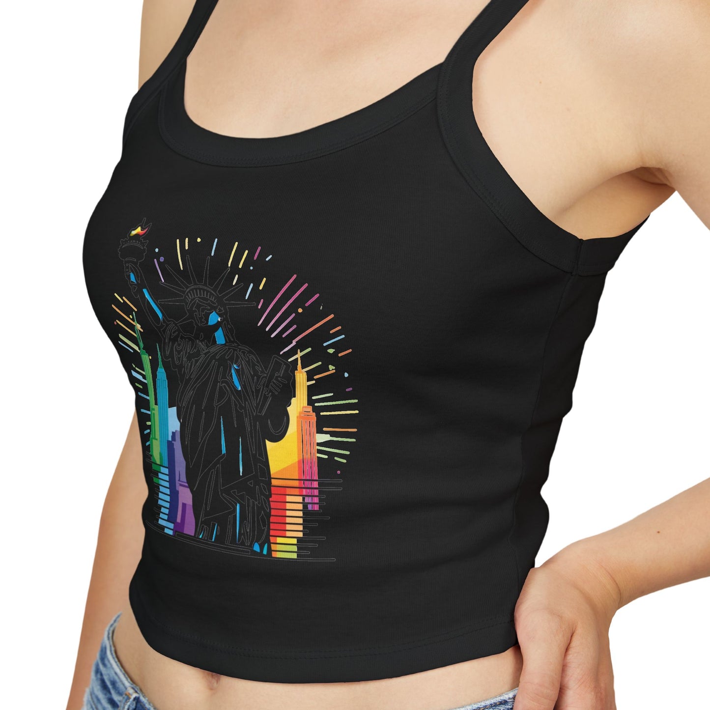 pride tank top Statue of Liberty Women's Spaghetti Strap Tank Top
