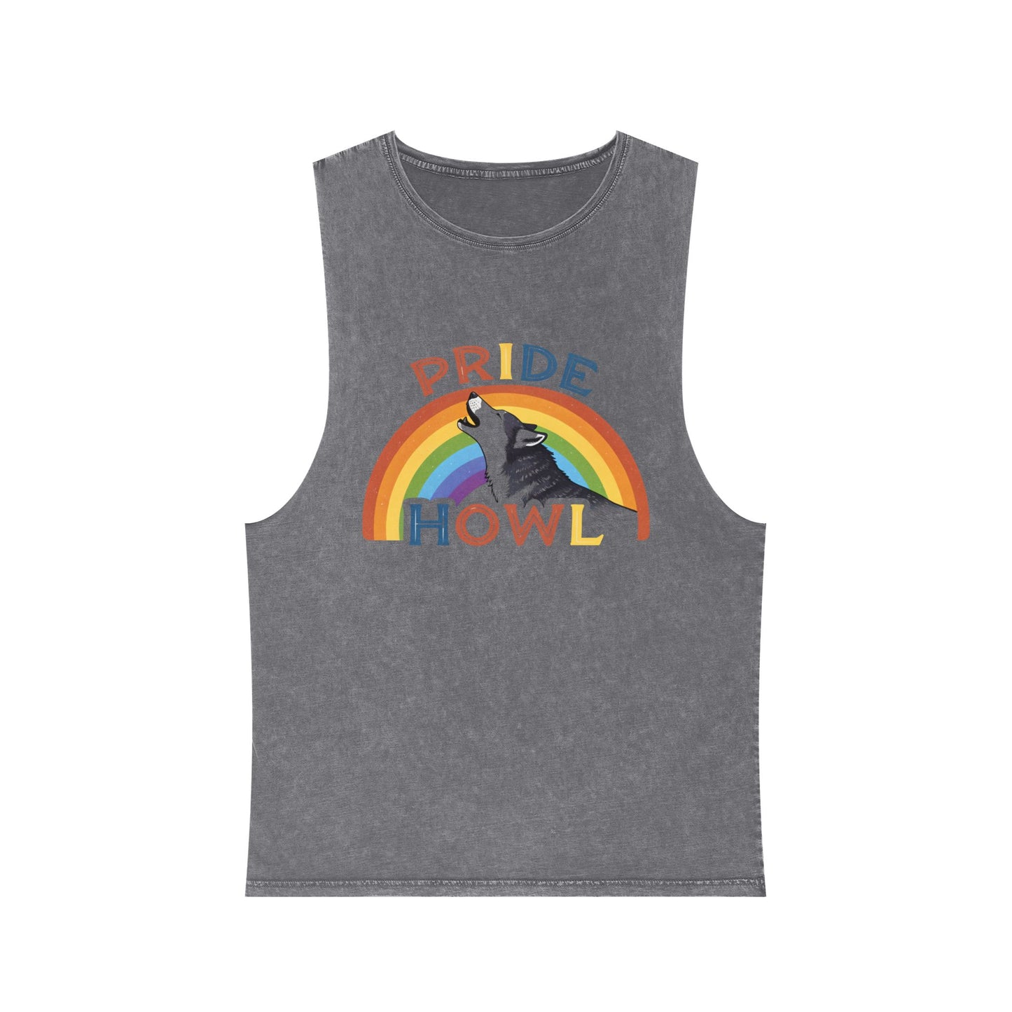 Pride Howl Stonewash Tank Top for Summer Celebrations