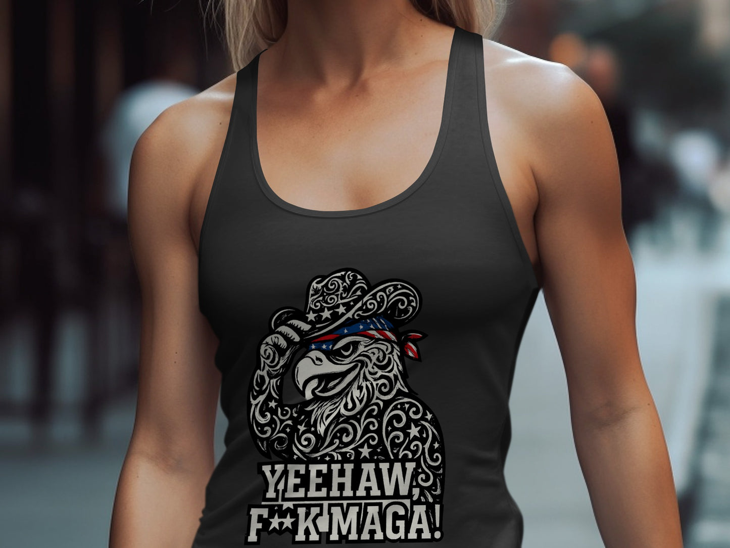 Yeehaw F**k Maga Design on Women's Tank Top Product