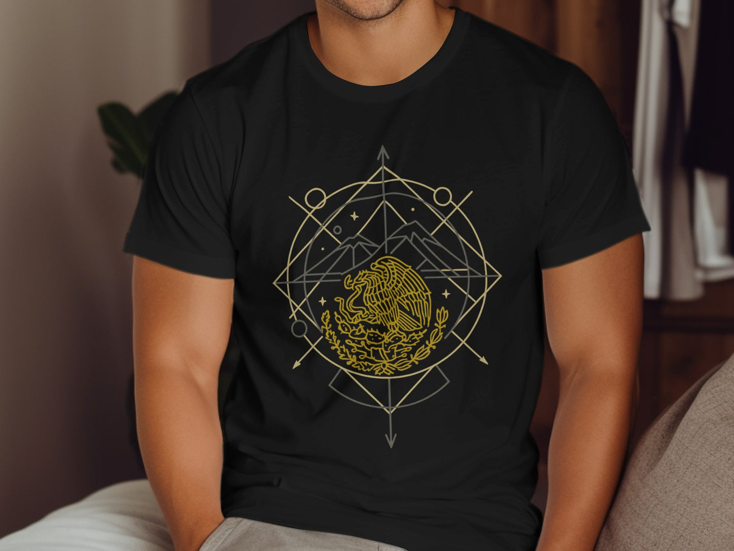 Geometric Eagle And Mountain Design T-shirt product type