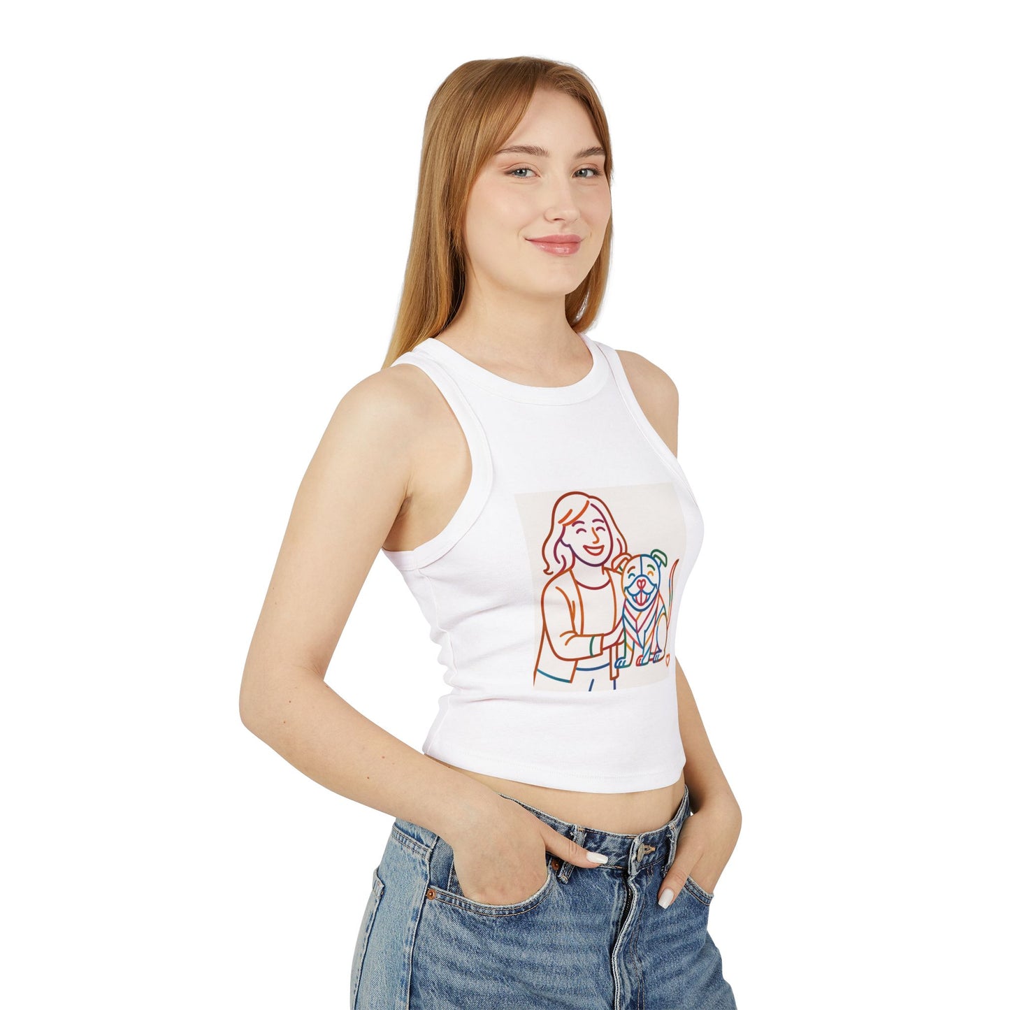 pride tank top Cute Dog Lover Racer Tank Top - Women's Micro Ribbed Crop Tee