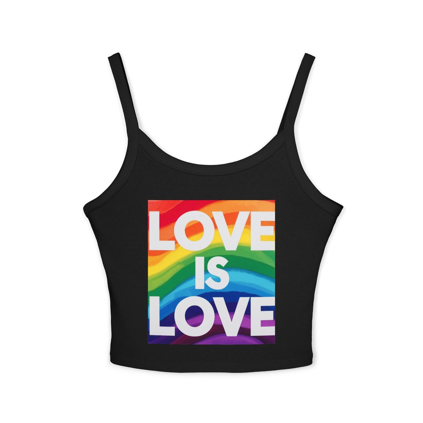 Pride tank top Rainbow Love Is Love Spaghetti Strap Tank Top