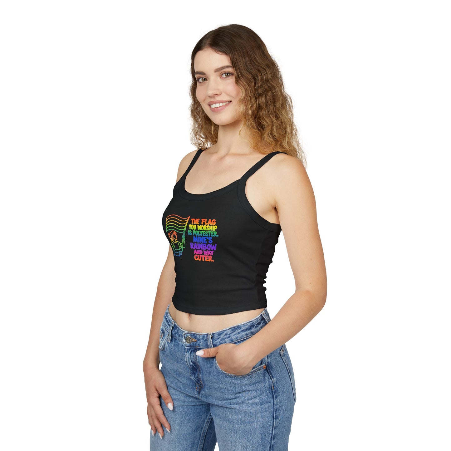 high quality Pride Rainbow Graphic Women's Spaghetti Strap Tank Top