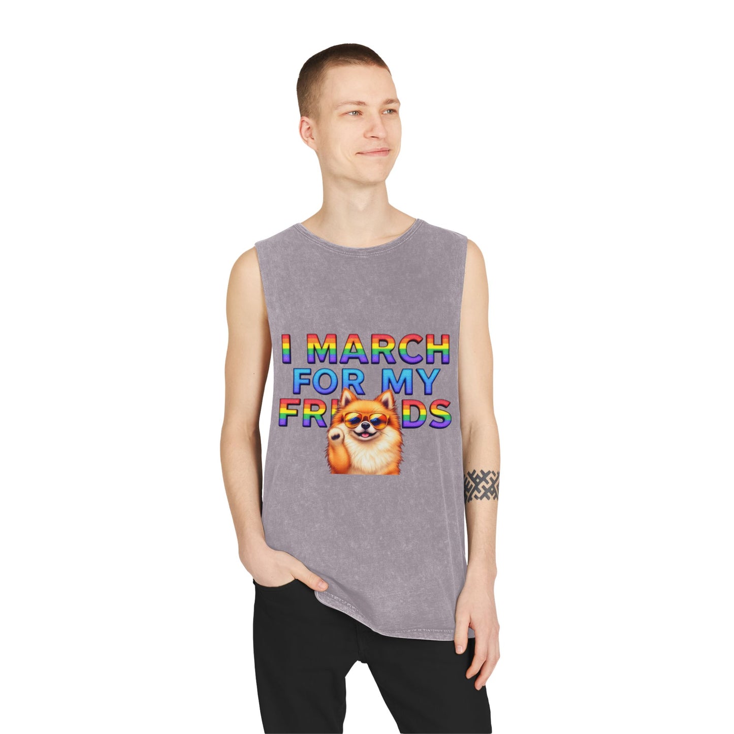 Pride Graphic Tank Top - I March for My Friends
