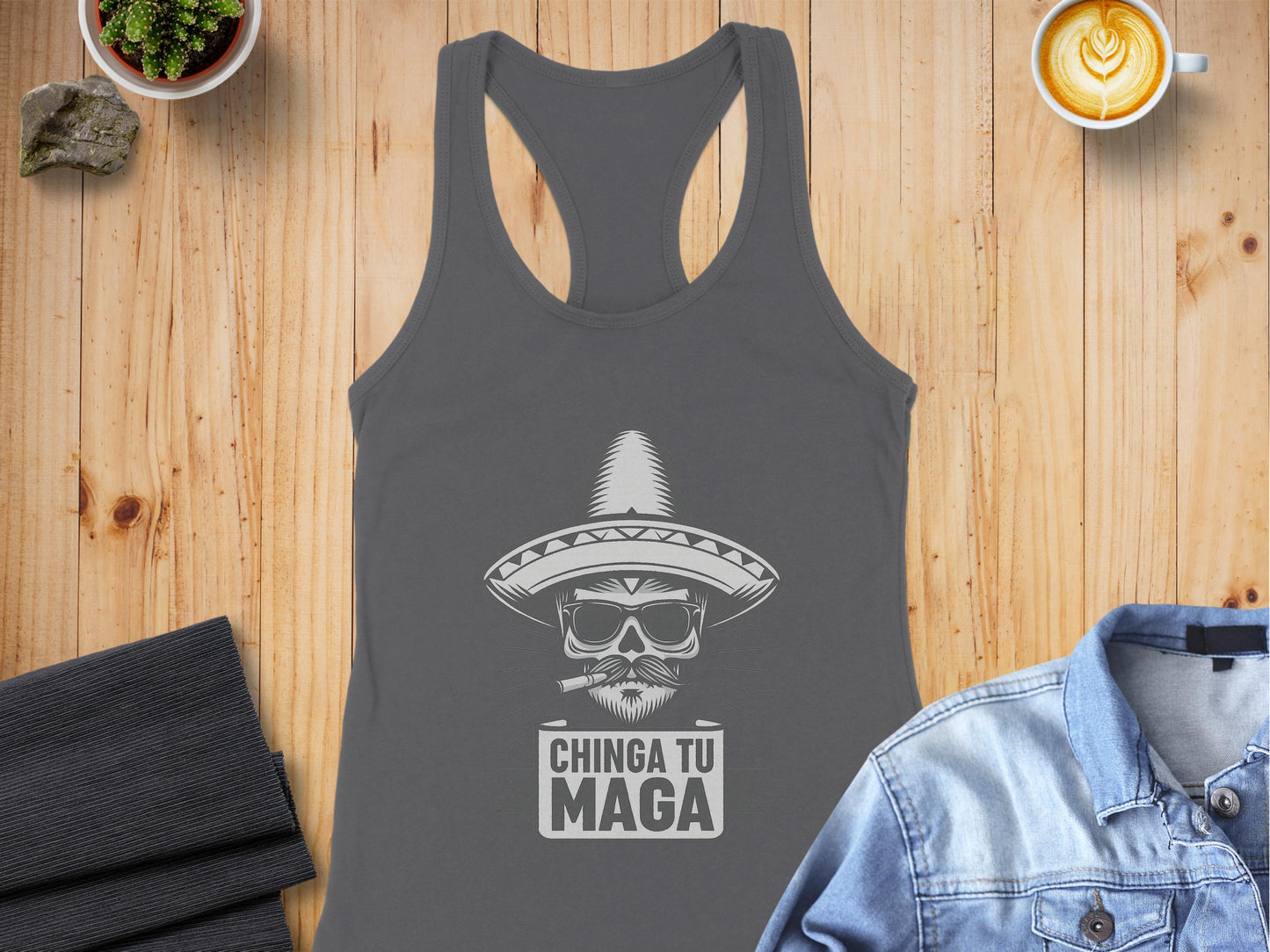 Chinga Tu Maga Graphic Racerback Tank Top product type