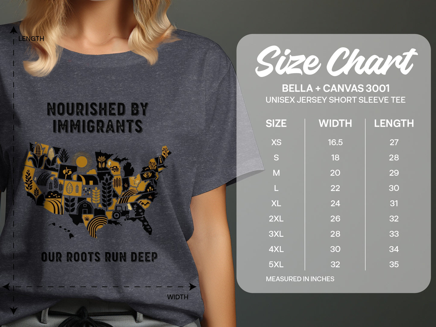 Nourished by Immigrants Our Roots Run Deep Tee product
