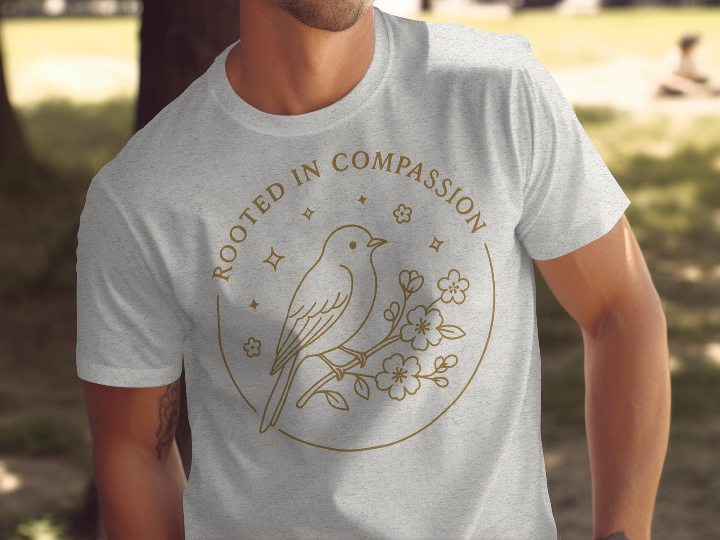 Rooted in Compassion Bird and Flowers Graphic product