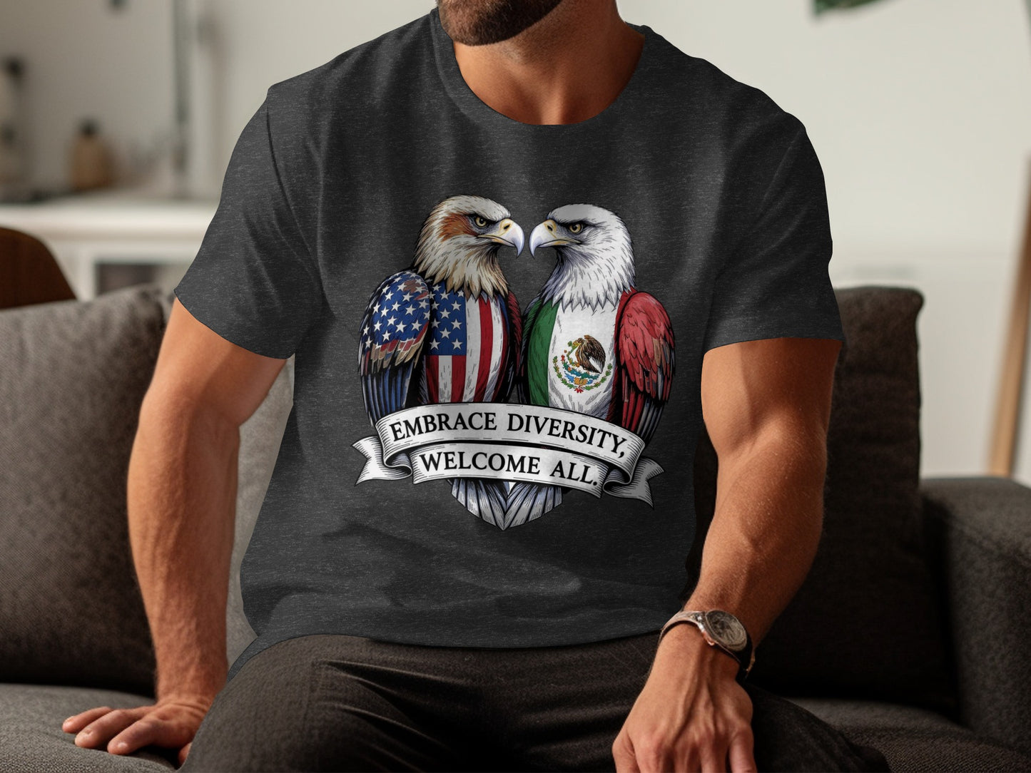 Embrace Diversity Welcome All with Eagle Design product