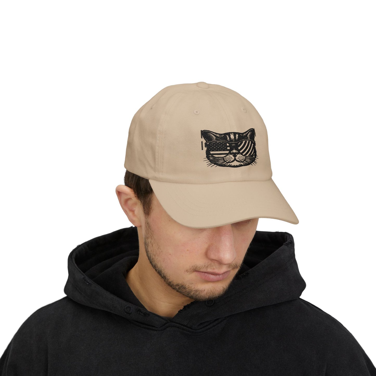 Cool Cat Cap, Vintage Cat Hat, Unisex Adjustable Cap, Perfect Gift, Casual Outdoor Style