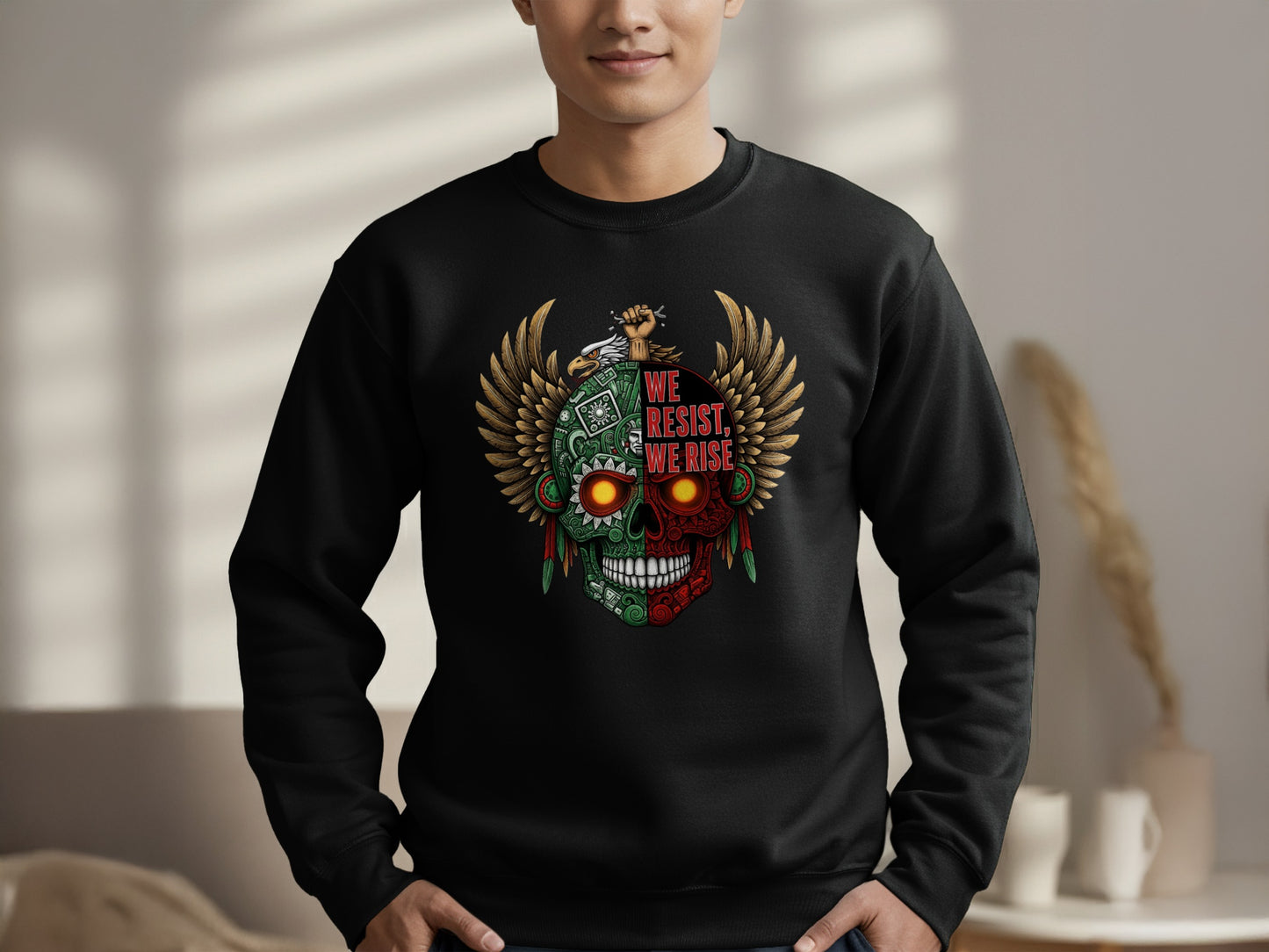 We Resist We Rise Winged Skull Sweatshirt product type