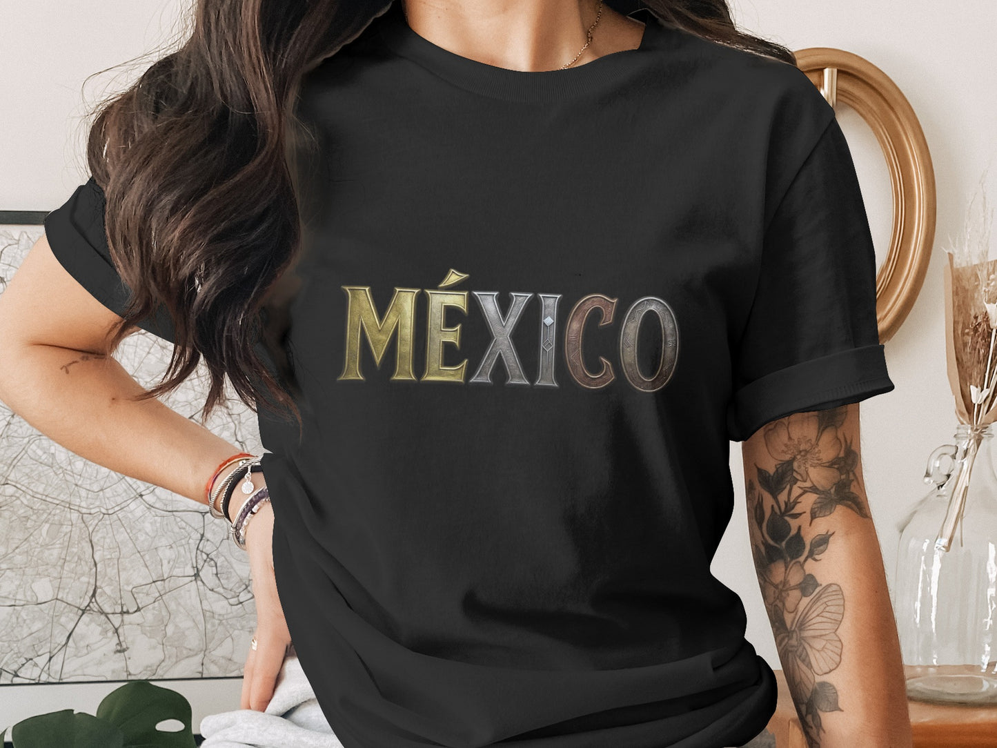 Stylish Mexico Lettering Graphic Tee Shirt product type