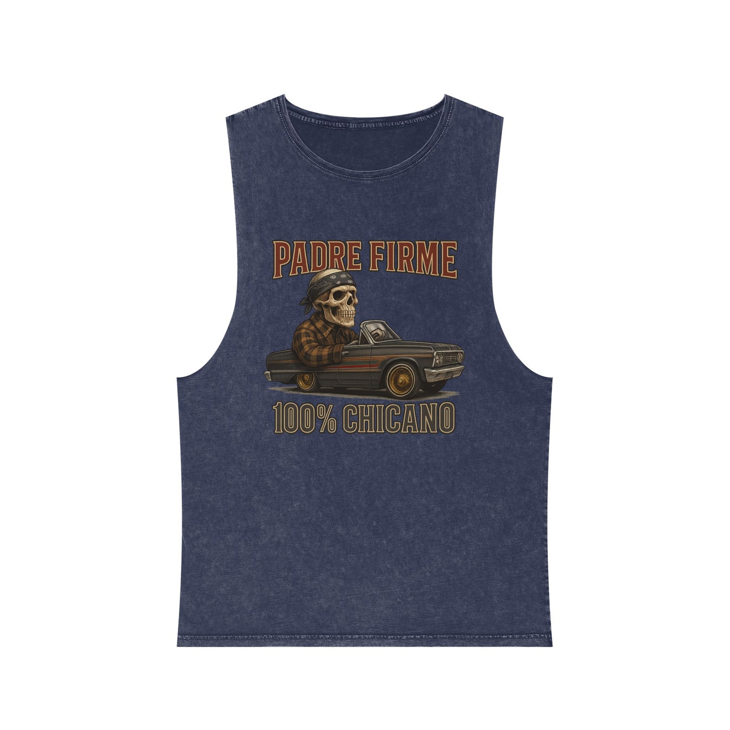 Chicano-Inspired Stonewash Tank Top, Vintage Vibe Tee, Perfect for Summer, Festival Wear, Ideal Gift for Music Lovers