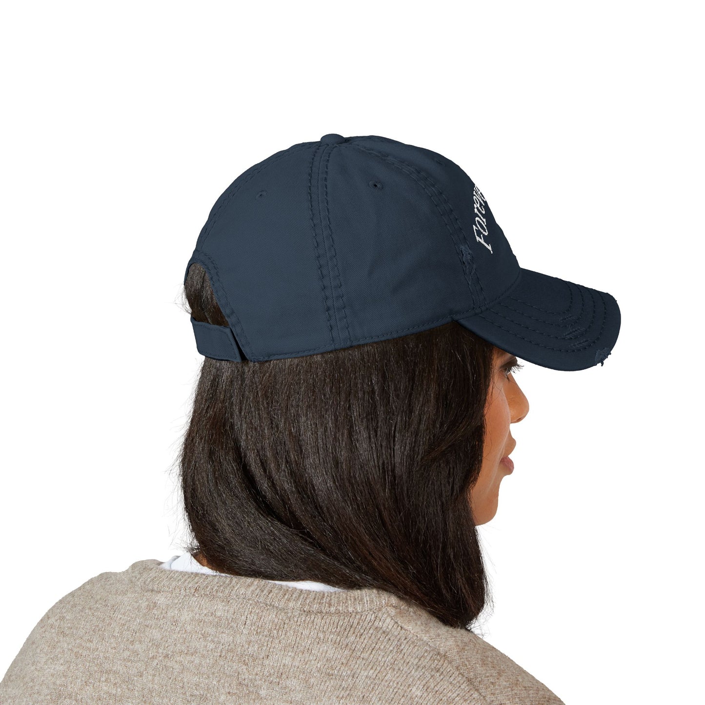 4th of July Embroidery Hat Distressed Cat Dad Hat - Forever USA, Vintage Adjustable Cap for Pet Lovers, Casual Outdoor Wear, Gift for Father's Day, Independence Day